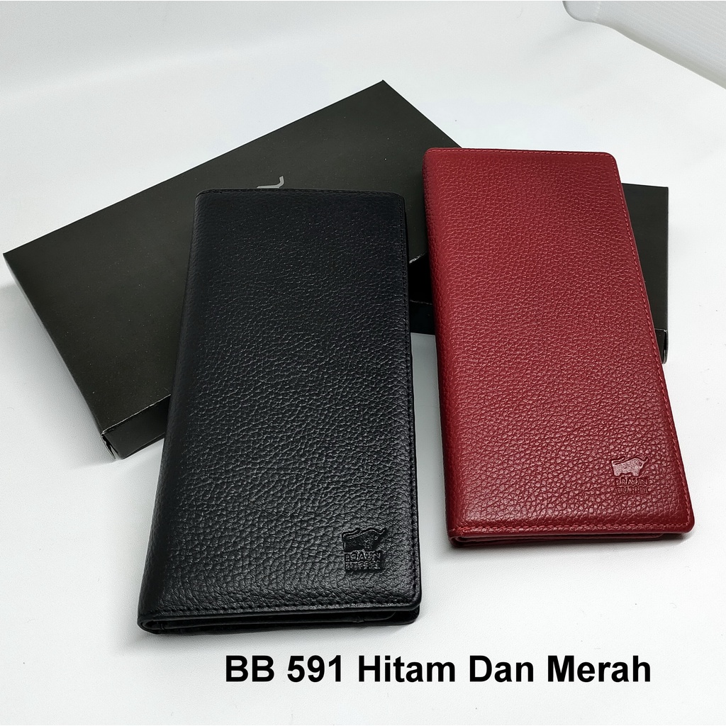 Dompet Panjang Pria Braun Buffel 589 BLACK - Motif Kulit Jeruk