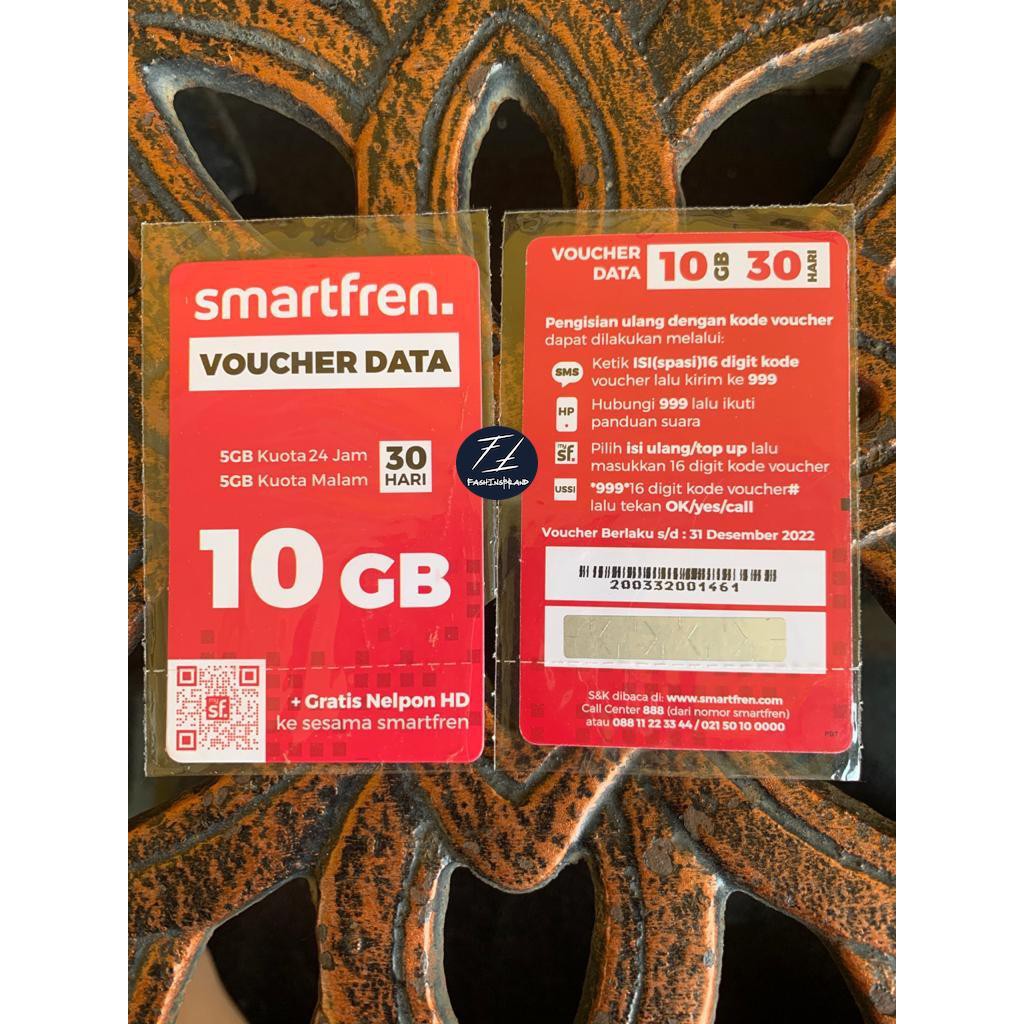 Voucher Fisik Internet Paket Data 4G Smartfren 10GB 10 GB ORI BARU SEGEL GARANSI UANG KEMBALI