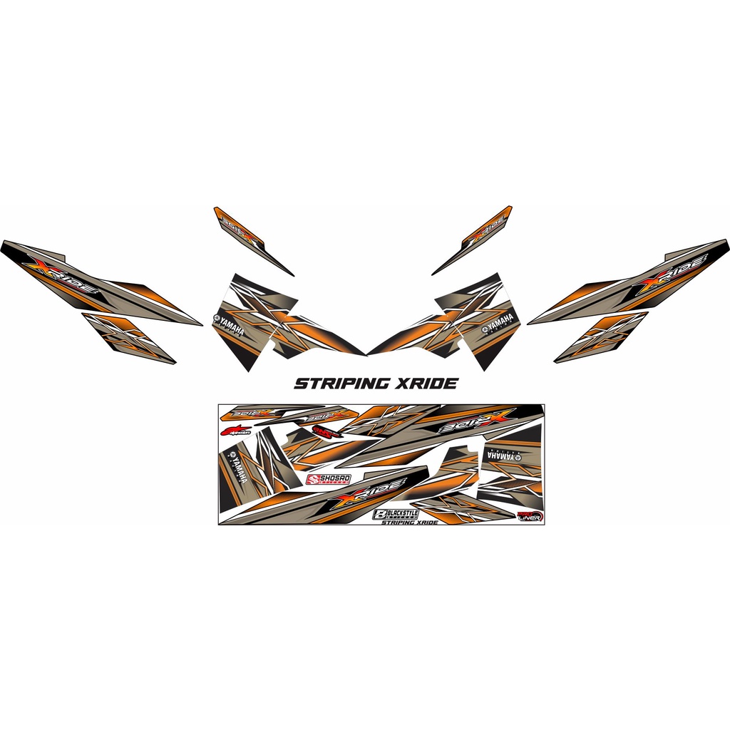 STRIPING X RIDE 115 VARIASI STICKER MOTOR YAMAHA BODY LIS X-RIDE VARIASI / STIKER X RIDE OLD VARIASI