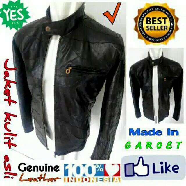 PREMIUM JAKET KULIT Casual Elegant Pria Kulit Asli Domba Kualitas Super SlimFit Hitam Coklat Maroon