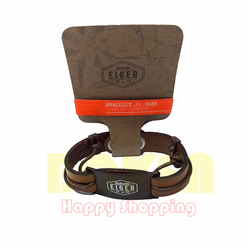 Gelang EIGER1989 N811 Brown Leather Slider Viper Acc Pria Wanita