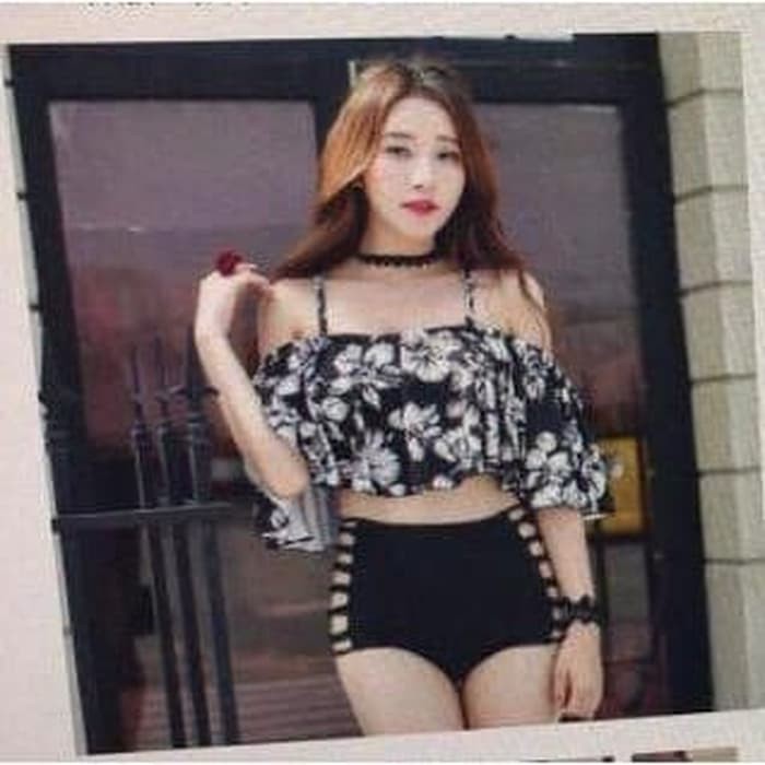 BIKINI SABRINA SET HIGHWAIST / SEXI KOREA BIKINI BAJU RENANG