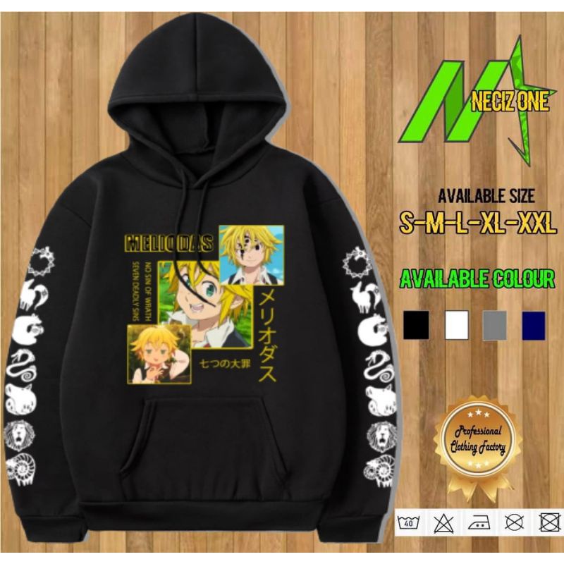 JAPANESSE ANIME JEPANG HOODIE  MELIODAS CHARACTER PRIA ANIME THE SEVEN DEADLY SINS 7 DOSA MEMATIKAN