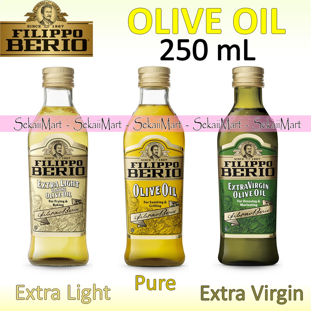 

FILIPPO BERIO Olive Oil 250ml - FILIPO Pure / Extra Light / Extra Virgin Minyak Zaitun Botol Kecil