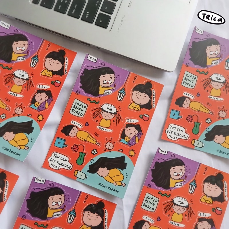 

Stiker Waterproof sticker Zoe on Vacation and Bad day