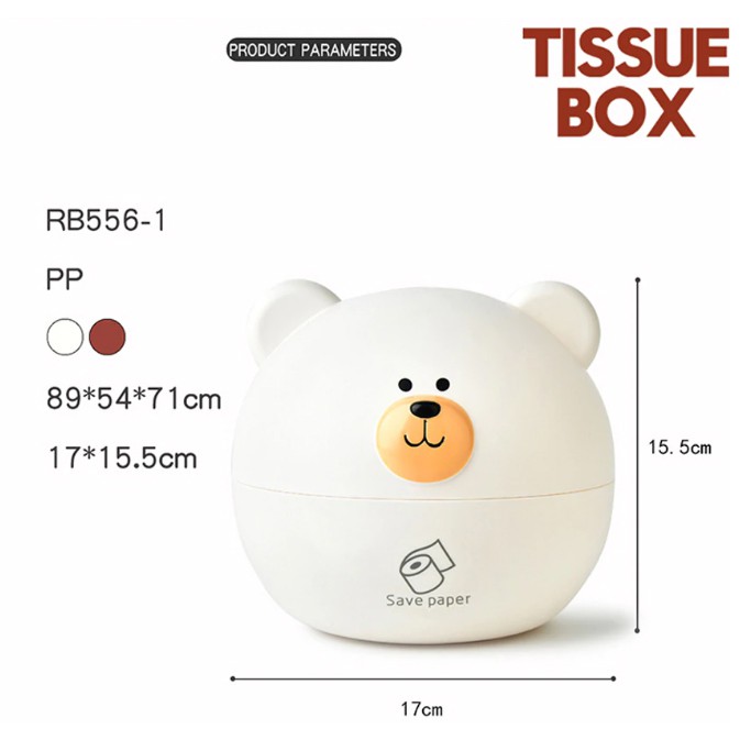 Kotak Tisu Tissue Box Tempat Tissue Unik Model Beruang Bulat Unik Hias