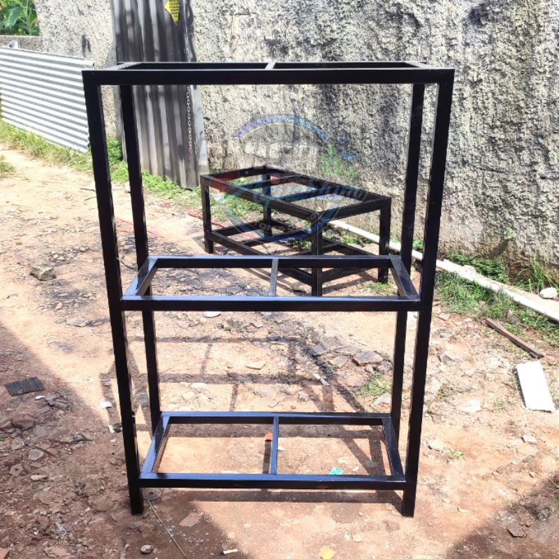 RAK AQUARIUM 3 SUSUN BAHAN HOLO 4X4 UKURAN 80X40X40