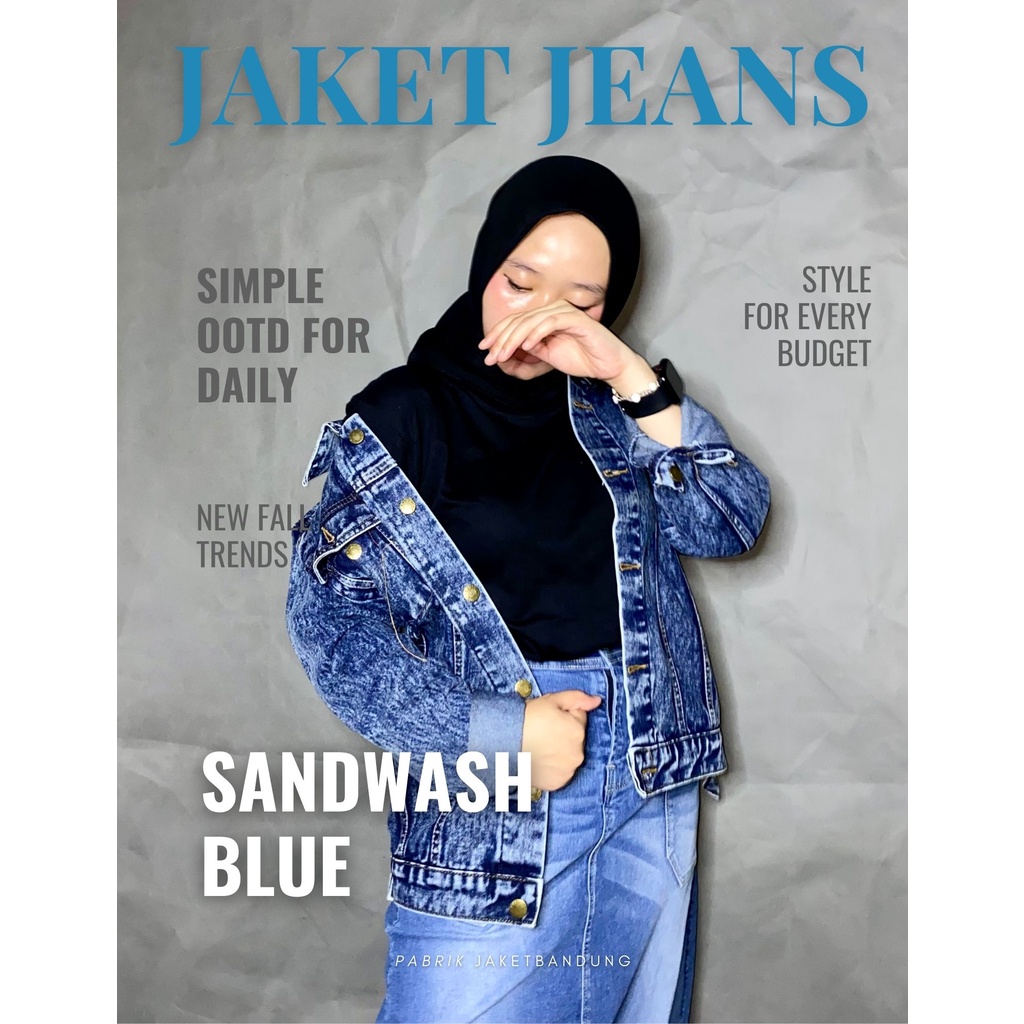 JAKET JEANS SANDWASH || CLASIC DENIM PRIA DAN WANITA