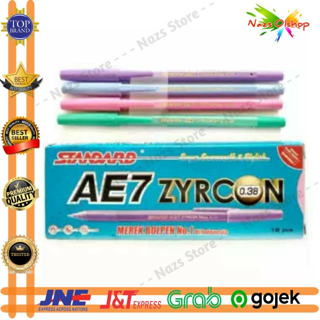 

Pulpen / Bolpen / Bolpoin / Pena Standard AE7 Zyrcon warna warni 0.38mm