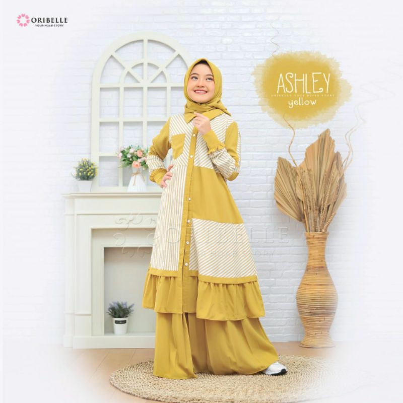 GAMIS ORIBELLE ASHLEY SET || YELLOW || NAVY || PURPLE || MINT || PINK