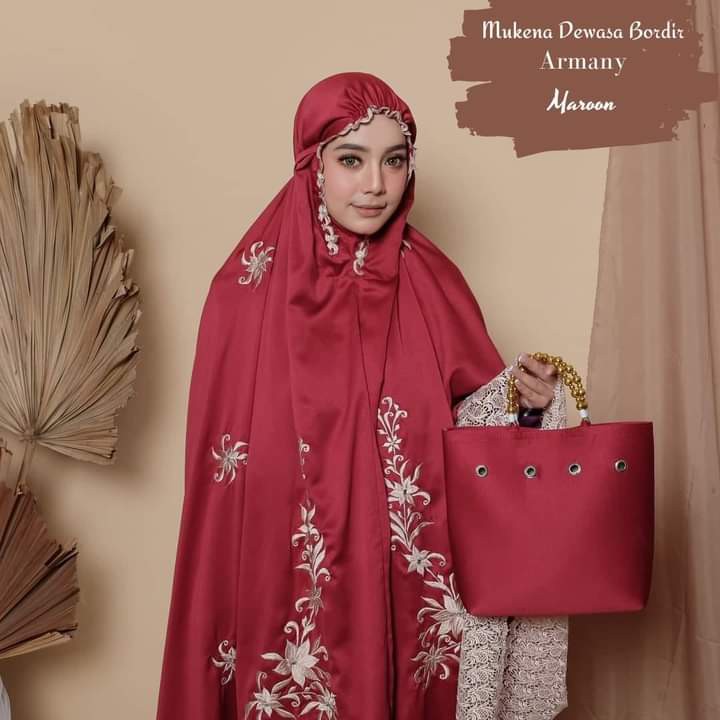 (PROMO)COD MUKENA MEWAH ELEGAN TERBARU BORDIR ARMANY CANTIK EXKLUSIVE MUKENA HANTARAN KEKINIAN