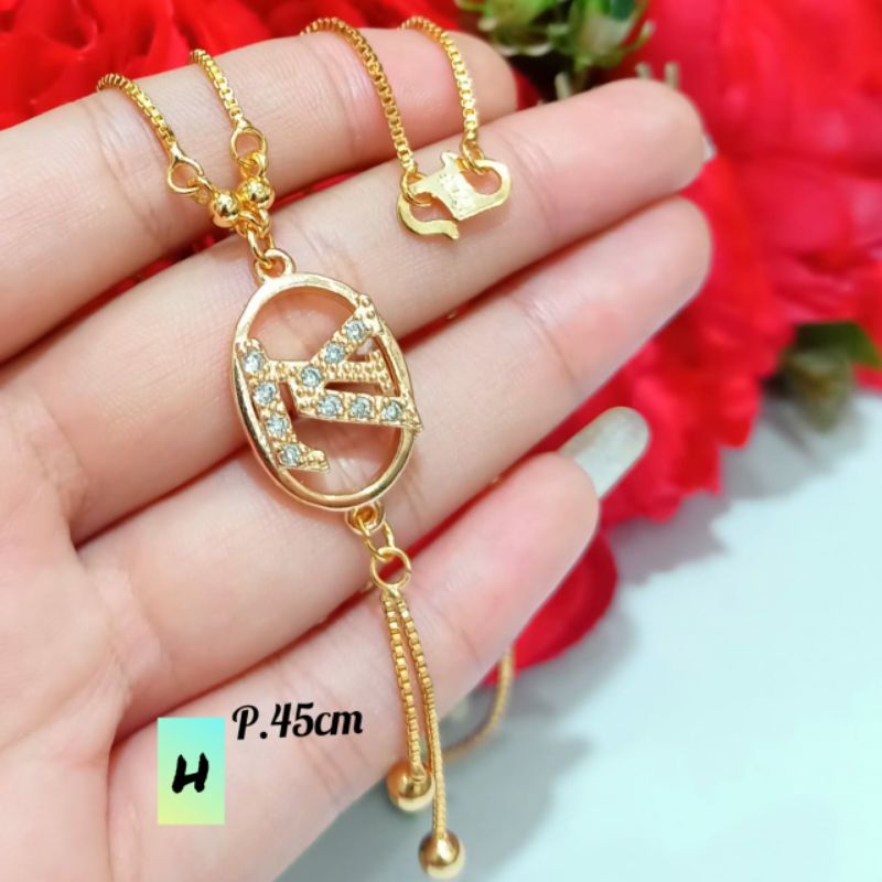 Kalung permata koye Jurai permata zircon varian motif Gold anti karat