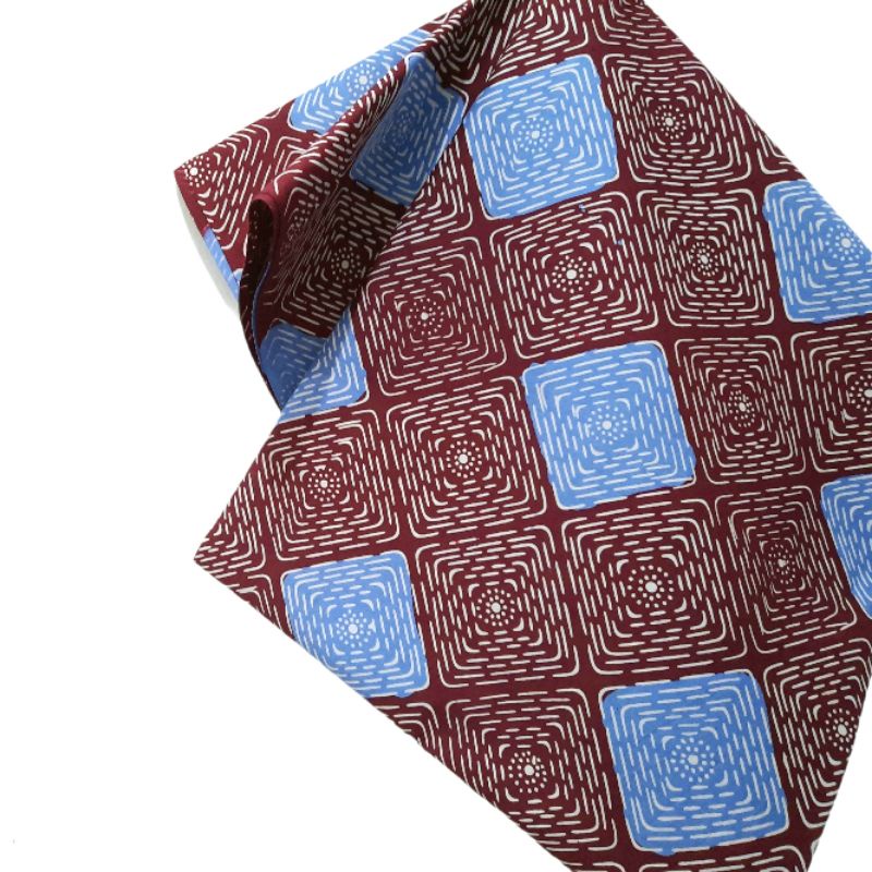 kain batik cap katun 2warna biru muda mix marun motif sashiko granit