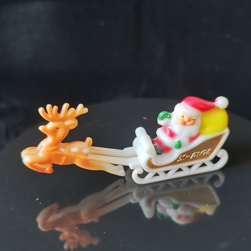 CTSR cake topper santa kereta rusa dekorasi hiasan kue natal tusuk