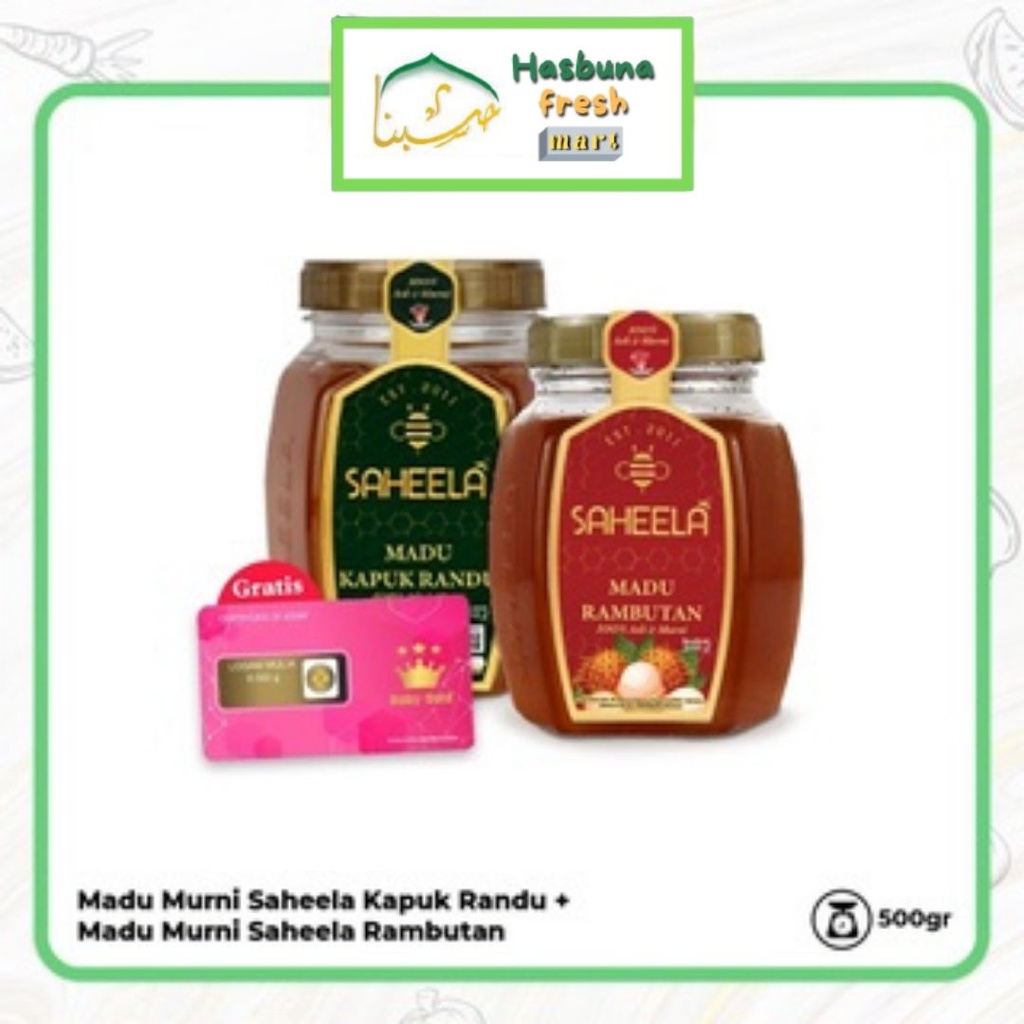 

Madu Murni Saheela 2pcs [Kapuk Randu 500gr + Rambutan 500gr] Free Mini Gold | 100% Murni Asli