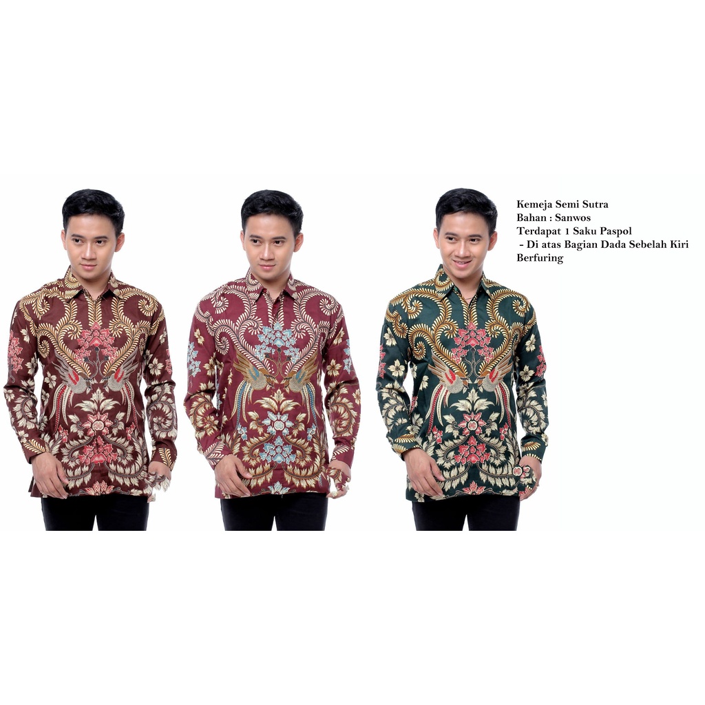 Kemeja Batik Semi Sutra Pria | Hem Batik Semi Sutra Pria | Kemeja Batik | SS0004