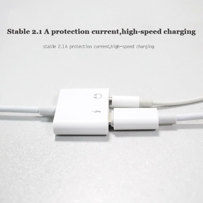 Adapter Lightning to AUX 3.5mm Headphone + Lightning for iPhone