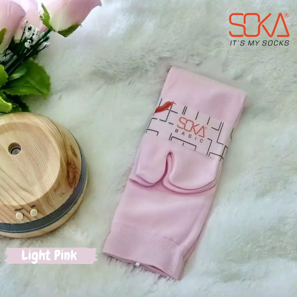 Kaos Kaki SOKA Jempol Pendek Standar - Size M Basic Polos-M-LightPink|PinkMuda