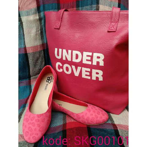 sepatu flat / B-shoes / flat shoes skull pink  / sepatu flat