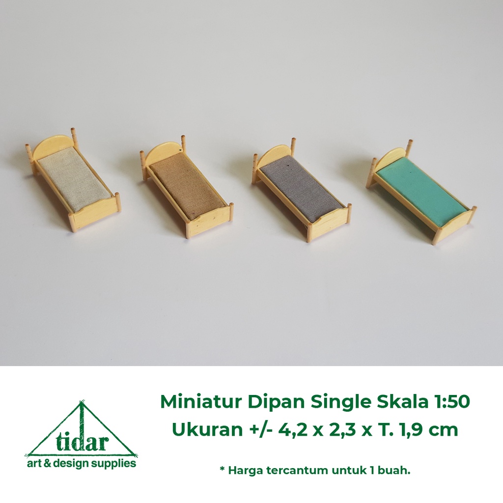 

[MR] HR - Miniatur Dipan Kayu Skala 50 / Maket Ranjang / Tempat Tidur Single