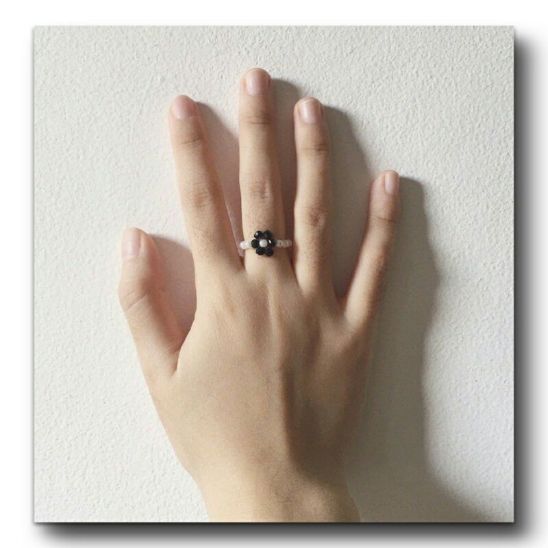 Cincin mute Bunga / Candy Glow Road Lamp Fan's Beads Ring /Cincin manik manik