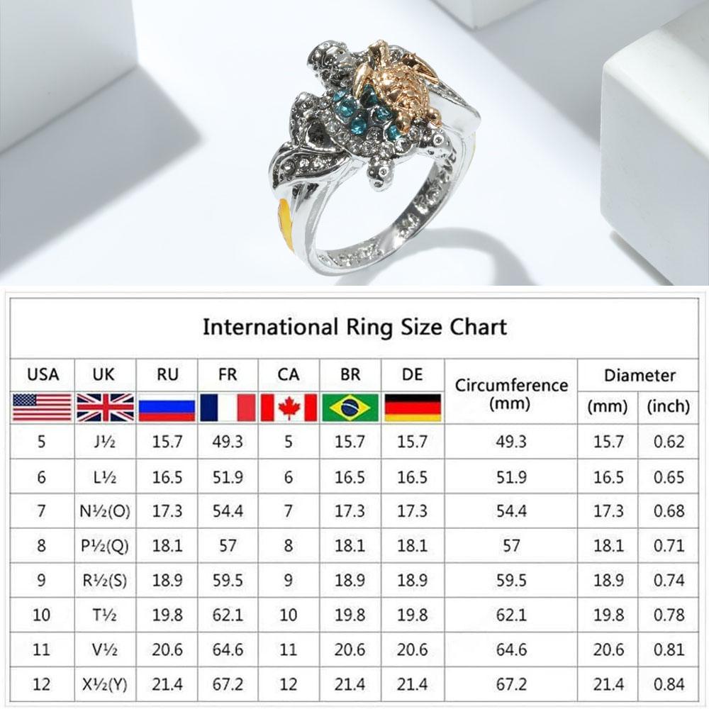 Lily Turtle Ring Fashion Perempuan Zirkonia Hewan Kura Laut Kristal Ibu Mencintaimu Selamanya