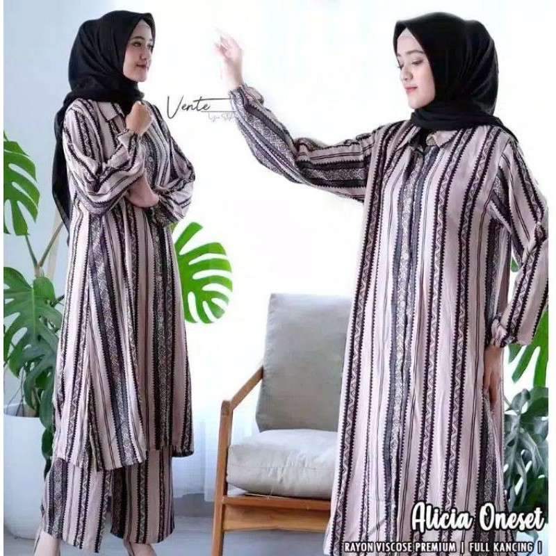 Tripy One Set Rayon Viscose / Setelan Tunik Dan Celana