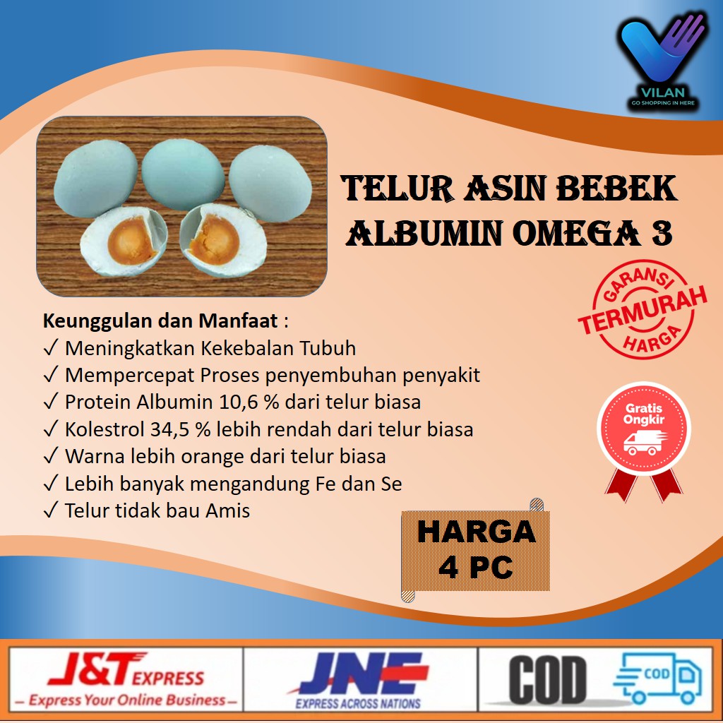 

TELUR ASIN MASIR BEBEK ALBUMIN OMEGA 3 TELUR ASIN MASIR TELOR BEBEK MATANG MENTAH 4 BUTIR