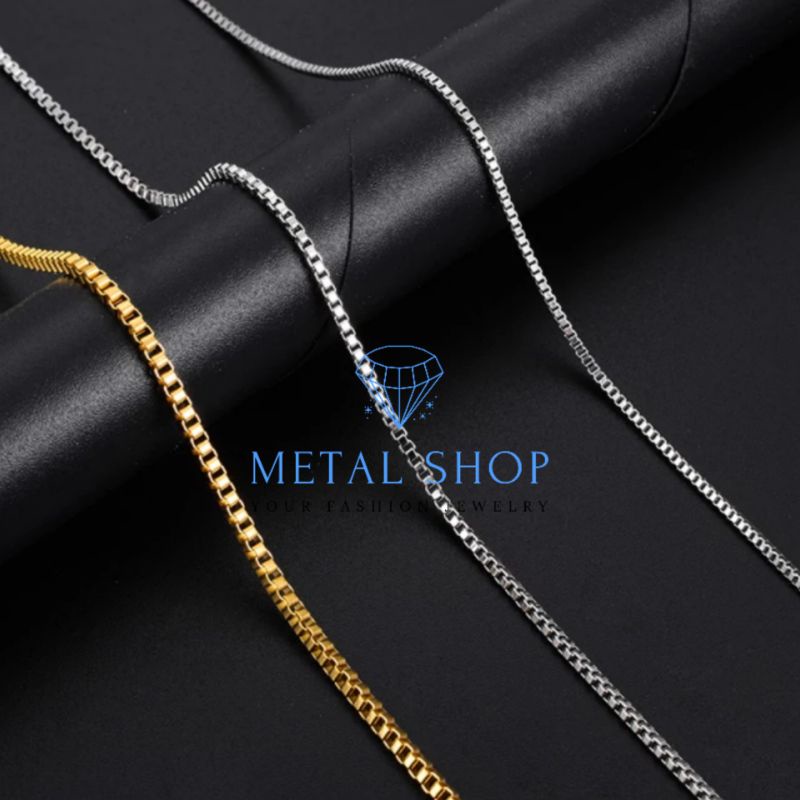 KALUNG TITANIUM ANTI KARAT MODEL ITALI WARNA EMAS SILVER