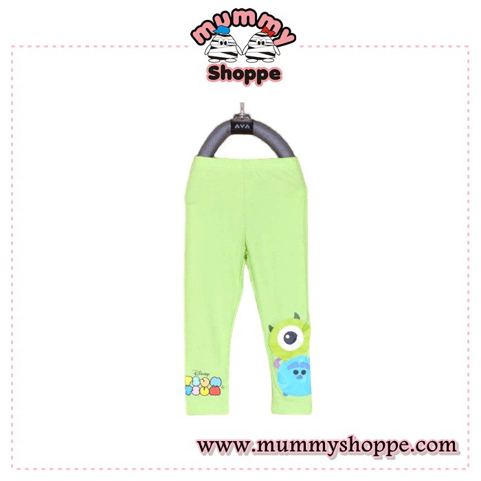 GW 232 D legging fashion anak motif tsumtsum warna hijau