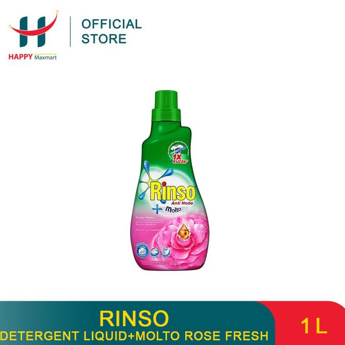 Sale Rinso Botol Deterjen Cair / Liquid + Molto Rose Fresh 1 L / 1000 Ml - Paling Diminati