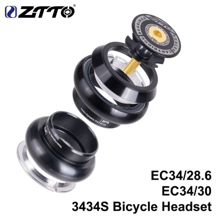 Headset ZTTO 3434s Bicycle Headset 34 mm EC34 CNC 11/8 28,6 straight T