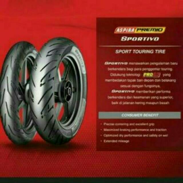 PAKETAN BAN  90/80-14 & 100/80-14 ASPIRA PREMIO SPORTIVO TUBELESS