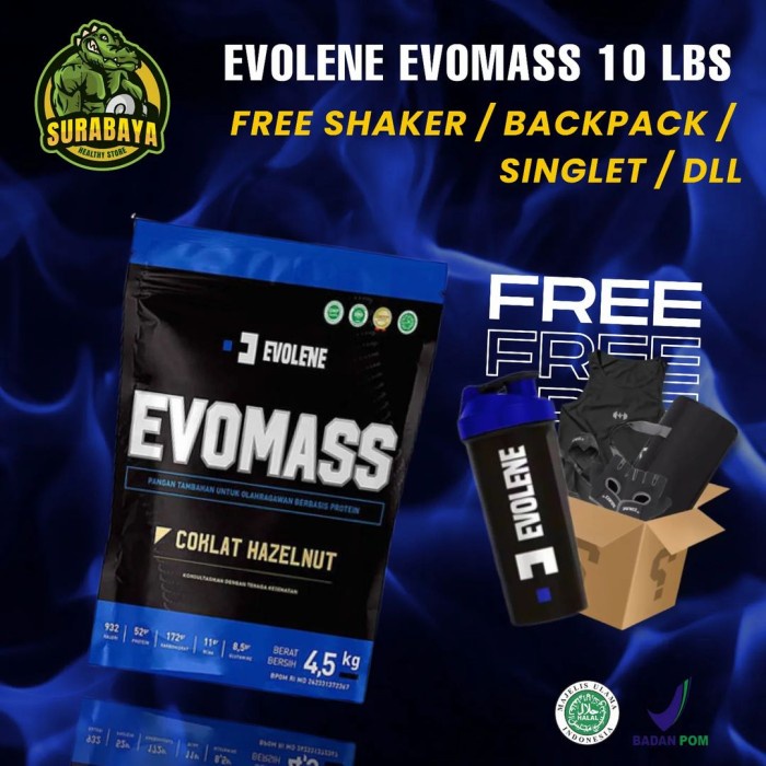 {cantikstore} SUSU PROTEIN EVO MASS 10LBS EVOLENE EVOMASS GAINER 10 LB LBS GAINMASS - CHOCOLATE Disk