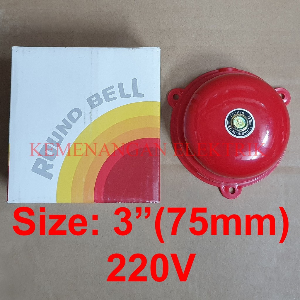 EWIG ROUND BELL / BEL KRING / ALARM 3&quot; 75MM / BEL SEKOLAH PABRIK 3 INCH 75 MM / ROUNDBELL 3INCH