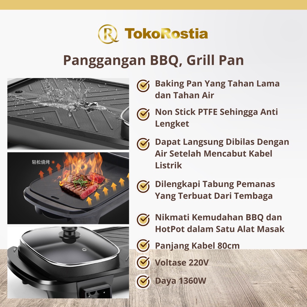 Panggangan BBQ Grill Pan Panggangan Serbaguna