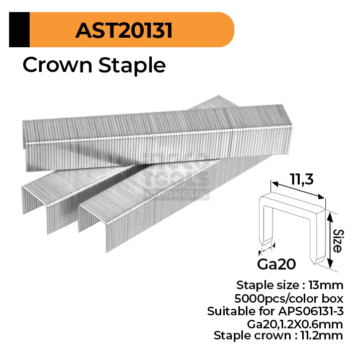

Crown Staples (U 13 mm) INGCO AST20131 - Refill Isi Ulang Steples Tembak Brad Nailer U13