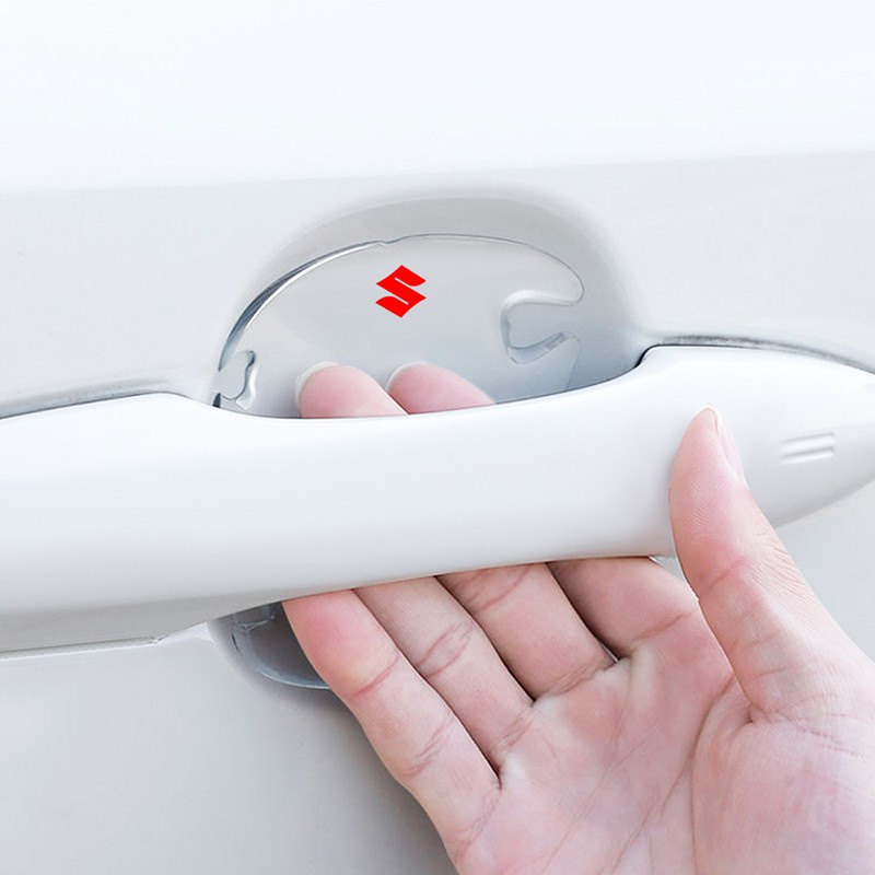 4/8pcs Pintu Mobil Suzuki Mangkuk Stiker Anti Gores Transparan Auto Handle Protector Film Pelindung Tahan Air