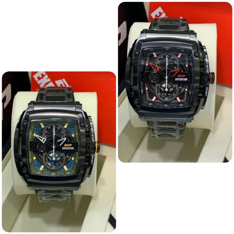 Jam Tangan Expedition EXP 3008 Pria / E3008 MC Rantai Black Original