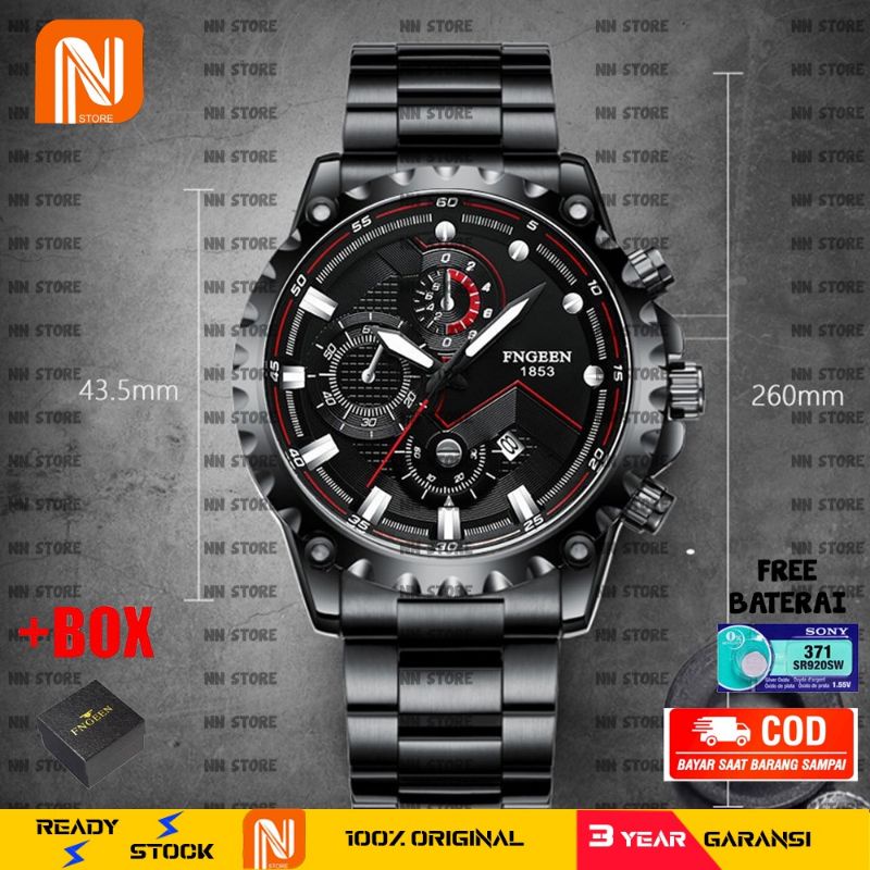 [ !!BEST SELLER!! ] 5757 Jam Tangan Pria Luxury Stainless Steel Quartz Tahan Air 100% Original + Baterai Cadangan &amp; Kotak