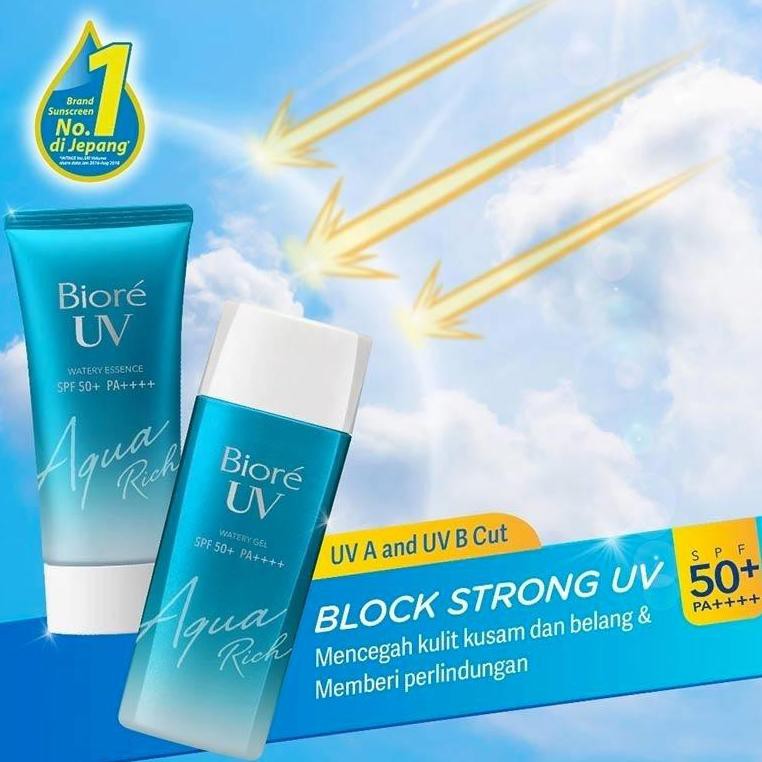 BPOM - Sunscreen Biore UV Aqua Rich Watery Essence / Fresh &amp; Bright / Botanical Peony / Gel / Athlizm SPF 50+/PA++++