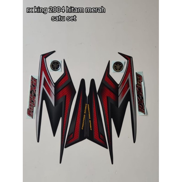 STRIPING RX KING 2004 HITAM MERAH SATU MBLEM