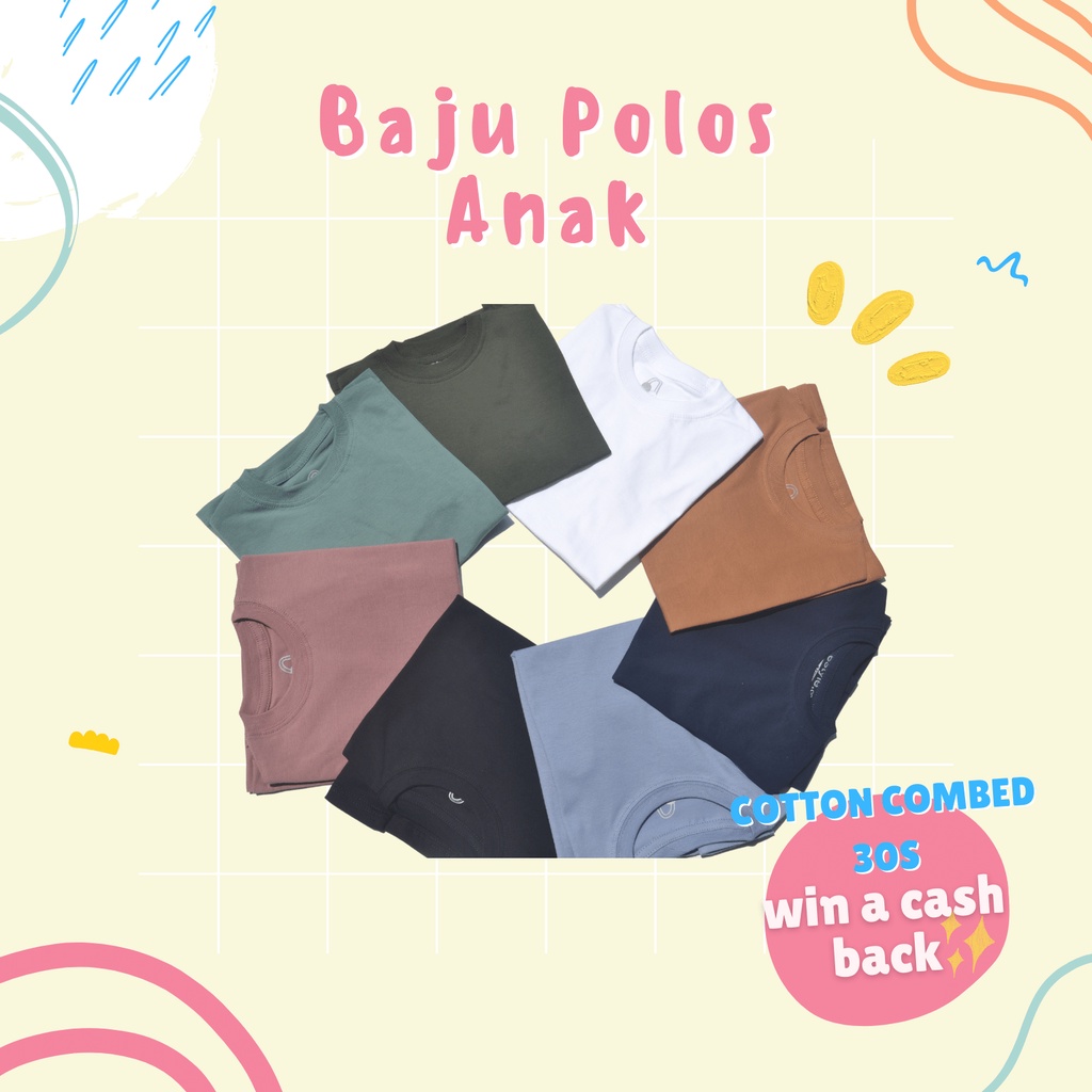 kaos anak/kaos anak pastel/kaos anak lengan pendek/kaos anak perempuan/kaos anak laki laki