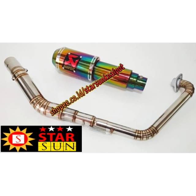 Knalpot racing AKRAPOVIC PELANGI vixion R15 V2 V3 GSX CB150R CBR150R DLL full stainless full cacing