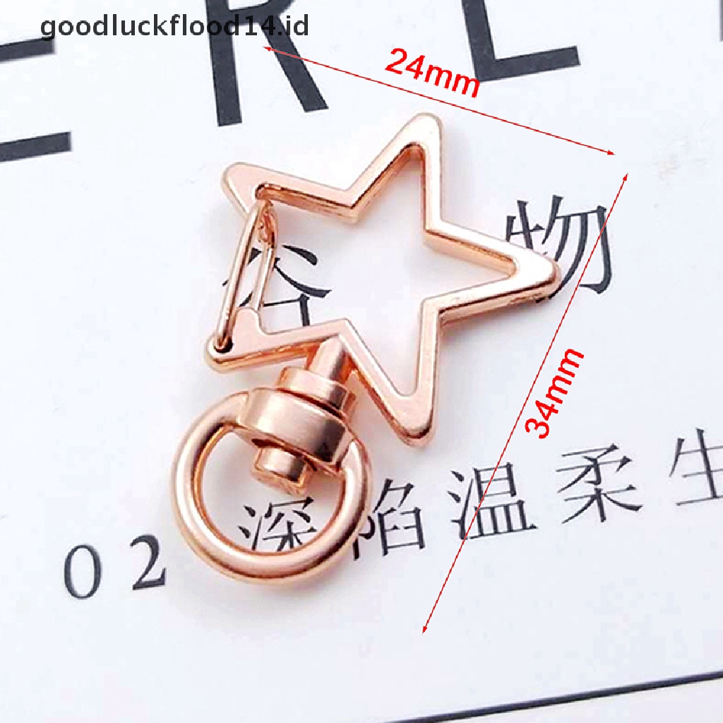 [OOID] 10pcs New Star Hollow Key Chain Key Ring keychain DIY Accessories Lobster Clasp ID