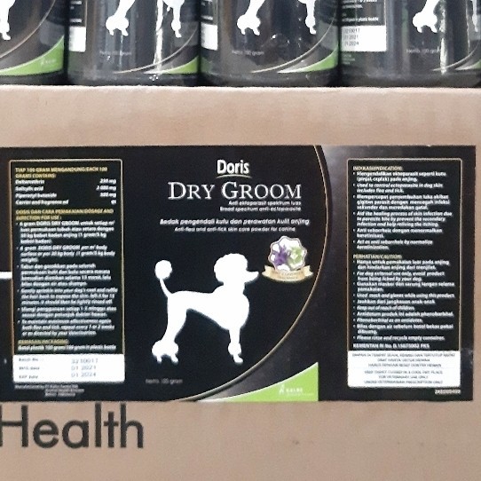 Doris Dry Groom Shampo kering anti kutu skin care perawatan kulit anjing kucing 100 gr