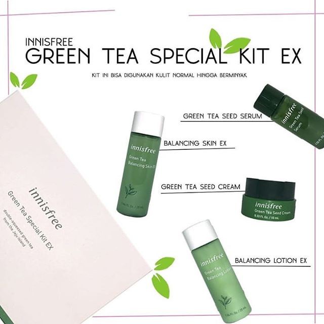 Innisfree Green Tea Special Kit Ex Trial Kit 4 Items Indonesia