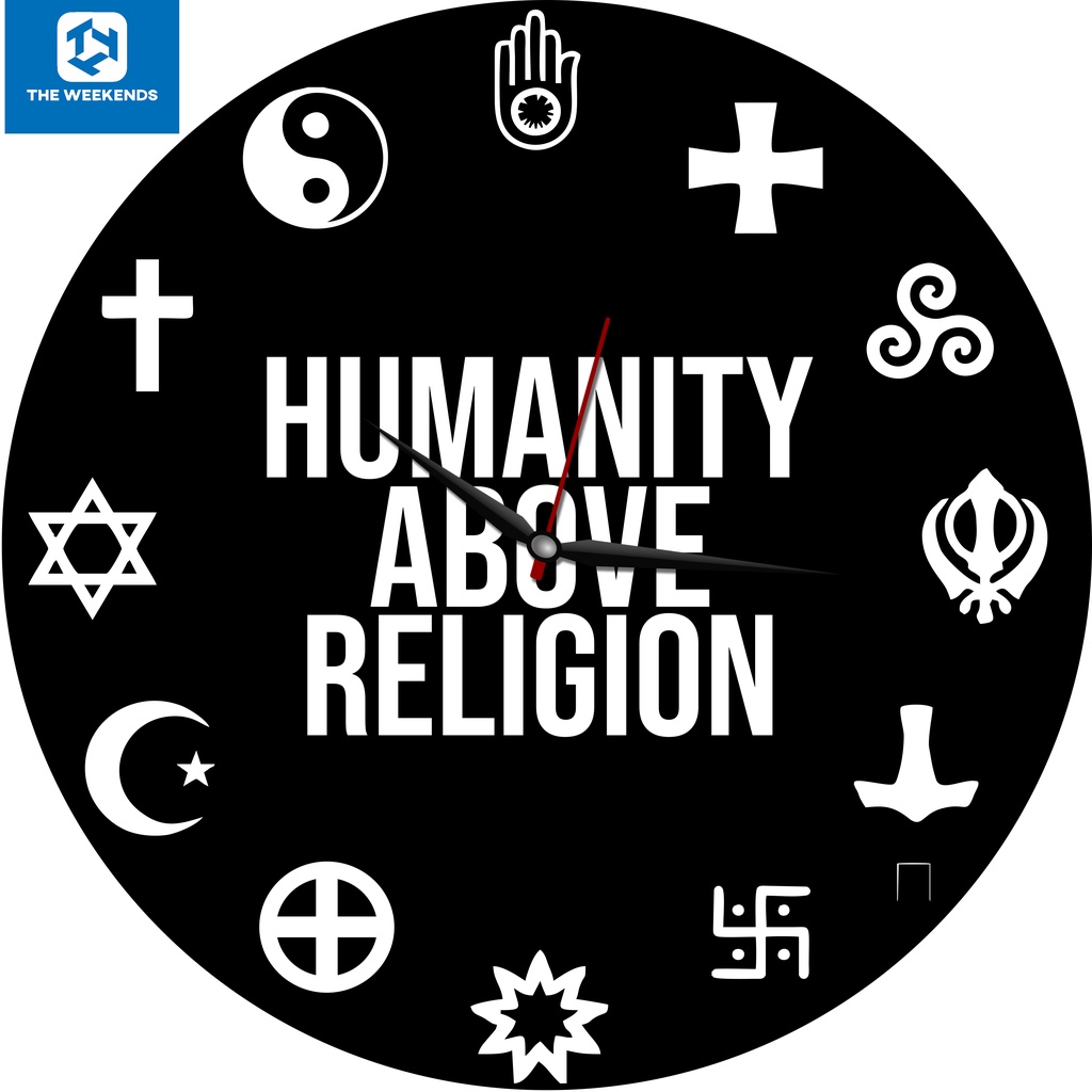 Jam Dinding HUMANITY ABOVE RELIGION
