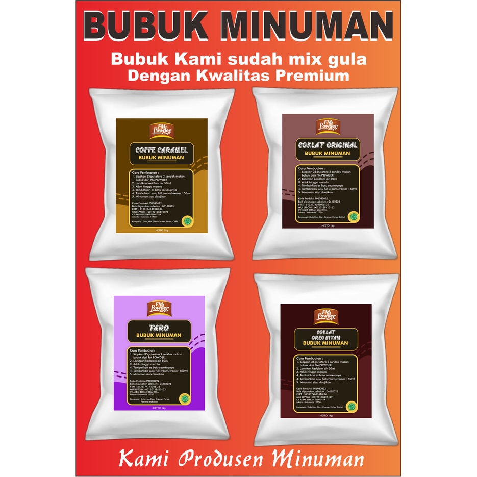 FM POWDER 500GR - BUBUK MINUMAN BUBUK MINUMAN RASA BUBUK MINUMAN PREMIUM BUBUK MINUMAN BOBA SERBUK MINUMAN ANEKA RASA BUBUK MINUMAN KEKINIAN SERBUK MINUMAN POWDER MINUMAN SERBUK MINUMAN BOBA BUBUK MINUMAN 500gr