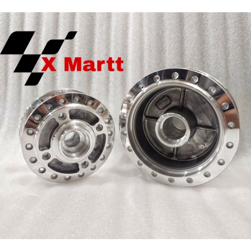 Tromol Set Depan Dan Belakang Kharisma / Supra X 125 Lama Variasi Chrome